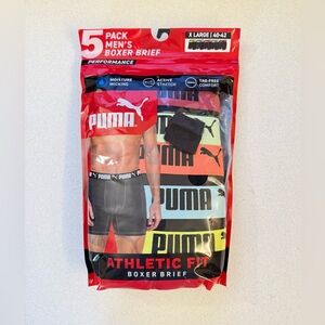 Puma Men's Performance Boxer Briefs 5-Pack - Black, Orange, Blue, Green